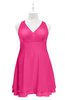 ColsBM Nathaly Fandango Pink Plus Size Bridesmaid Dresses Sleeveless Knee Length A-line Zipper Pleated Plain