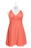 ColsBM Nathaly Fusion Coral Plus Size Bridesmaid Dresses Sleeveless Knee Length A-line Zipper Pleated Plain