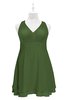 ColsBM Nathaly Garden Green Plus Size Bridesmaid Dresses Sleeveless Knee Length A-line Zipper Pleated Plain