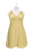 ColsBM Nathaly Gold Plus Size Bridesmaid Dresses Sleeveless Knee Length A-line Zipper Pleated Plain