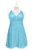 ColsBM Nathaly Light Blue Plus Size Bridesmaid Dresses Sleeveless Knee Length A-line Zipper Pleated Plain