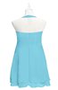 ColsBM Nathaly Light Blue Plus Size Bridesmaid Dresses Sleeveless Knee Length A-line Zipper Pleated Plain