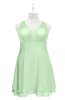 ColsBM Nathaly Light Green Plus Size Bridesmaid Dresses Sleeveless Knee Length A-line Zipper Pleated Plain