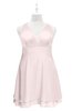 ColsBM Nathaly Light Pink Plus Size Bridesmaid Dresses Sleeveless Knee Length A-line Zipper Pleated Plain