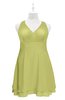 ColsBM Nathaly Linden Green Plus Size Bridesmaid Dresses Sleeveless Knee Length A-line Zipper Pleated Plain