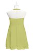 ColsBM Nathaly Linden Green Plus Size Bridesmaid Dresses Sleeveless Knee Length A-line Zipper Pleated Plain