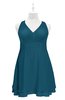 ColsBM Nathaly Moroccan Blue Plus Size Bridesmaid Dresses Sleeveless Knee Length A-line Zipper Pleated Plain