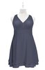 ColsBM Nathaly Nightshadow Blue Plus Size Bridesmaid Dresses Sleeveless Knee Length A-line Zipper Pleated Plain