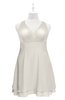ColsBM Nathaly Off White Plus Size Bridesmaid Dresses Sleeveless Knee Length A-line Zipper Pleated Plain