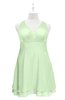 ColsBM Nathaly Pale Green Plus Size Bridesmaid Dresses Sleeveless Knee Length A-line Zipper Pleated Plain