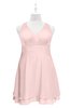 ColsBM Nathaly Pastel Pink Plus Size Bridesmaid Dresses Sleeveless Knee Length A-line Zipper Pleated Plain