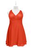 ColsBM Nathaly Persimmon Plus Size Bridesmaid Dresses Sleeveless Knee Length A-line Zipper Pleated Plain