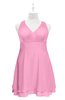 ColsBM Nathaly Pink Plus Size Bridesmaid Dresses Sleeveless Knee Length A-line Zipper Pleated Plain