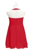 ColsBM Nathaly Red Plus Size Bridesmaid Dresses Sleeveless Knee Length A-line Zipper Pleated Plain