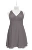 ColsBM Nathaly Ridge Grey Plus Size Bridesmaid Dresses Sleeveless Knee Length A-line Zipper Pleated Plain