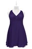 ColsBM Nathaly Royal Purple Plus Size Bridesmaid Dresses Sleeveless Knee Length A-line Zipper Pleated Plain