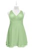 ColsBM Nathaly Sage Green Plus Size Bridesmaid Dresses Sleeveless Knee Length A-line Zipper Pleated Plain