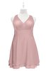 ColsBM Nathaly Silver Pink Plus Size Bridesmaid Dresses Sleeveless Knee Length A-line Zipper Pleated Plain