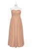 ColsBM Yamileth Almost Apricot Plus Size Bridesmaid Dresses Floor Length Sexy Split-Front Strapless Sleeveless Empire