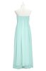 ColsBM Yamileth Blue Glass Plus Size Bridesmaid Dresses Floor Length Sexy Split-Front Strapless Sleeveless Empire