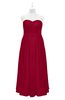 ColsBM Yamileth Dark Red Plus Size Bridesmaid Dresses Floor Length Sexy Split-Front Strapless Sleeveless Empire
