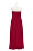 ColsBM Yamileth Dark Red Plus Size Bridesmaid Dresses Floor Length Sexy Split-Front Strapless Sleeveless Empire