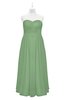 ColsBM Yamileth Fair Green Plus Size Bridesmaid Dresses Floor Length Sexy Split-Front Strapless Sleeveless Empire