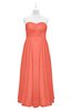 ColsBM Yamileth Fusion Coral Plus Size Bridesmaid Dresses Floor Length Sexy Split-Front Strapless Sleeveless Empire