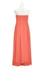 ColsBM Yamileth Fusion Coral Plus Size Bridesmaid Dresses Floor Length Sexy Split-Front Strapless Sleeveless Empire