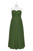 ColsBM Yamileth Garden Green Plus Size Bridesmaid Dresses Floor Length Sexy Split-Front Strapless Sleeveless Empire