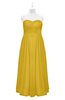 ColsBM Yamileth Lemon Curry Plus Size Bridesmaid Dresses Floor Length Sexy Split-Front Strapless Sleeveless Empire