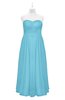 ColsBM Yamileth Light Blue Plus Size Bridesmaid Dresses Floor Length Sexy Split-Front Strapless Sleeveless Empire