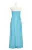 ColsBM Yamileth Light Blue Plus Size Bridesmaid Dresses Floor Length Sexy Split-Front Strapless Sleeveless Empire