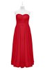 ColsBM Yamileth Red Plus Size Bridesmaid Dresses Floor Length Sexy Split-Front Strapless Sleeveless Empire