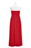 ColsBM Yamileth Red Plus Size Bridesmaid Dresses Floor Length Sexy Split-Front Strapless Sleeveless Empire