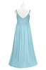 ColsBM Tinley Aqua Plus Size Bridesmaid Dresses A-line V-neck Brush Train Sleeveless Sexy Zipper