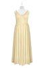 ColsBM Tinley Cornhusk Plus Size Bridesmaid Dresses A-line V-neck Brush Train Sleeveless Sexy Zipper