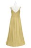 ColsBM Tinley Gold Plus Size Bridesmaid Dresses A-line V-neck Brush Train Sleeveless Sexy Zipper