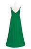 ColsBM Tinley Green Plus Size Bridesmaid Dresses A-line V-neck Brush Train Sleeveless Sexy Zipper