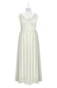 ColsBM Tinley Ivory Plus Size Bridesmaid Dresses A-line V-neck Brush Train Sleeveless Sexy Zipper