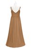 ColsBM Tinley Light Brown Plus Size Bridesmaid Dresses A-line V-neck Brush Train Sleeveless Sexy Zipper