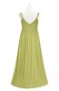 ColsBM Tinley Linden Green Plus Size Bridesmaid Dresses A-line V-neck Brush Train Sleeveless Sexy Zipper
