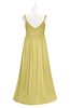 ColsBM Tinley Misted Yellow Plus Size Bridesmaid Dresses A-line V-neck Brush Train Sleeveless Sexy Zipper