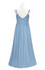 ColsBM Tinley Sky Blue Plus Size Bridesmaid Dresses A-line V-neck Brush Train Sleeveless Sexy Zipper