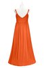 ColsBM Tinley Tangerine Plus Size Bridesmaid Dresses A-line V-neck Brush Train Sleeveless Sexy Zipper