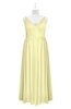 ColsBM Tinley Wax Yellow Plus Size Bridesmaid Dresses A-line V-neck Brush Train Sleeveless Sexy Zipper