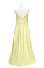 ColsBM Tinley Wax Yellow Plus Size Bridesmaid Dresses A-line V-neck Brush Train Sleeveless Sexy Zipper