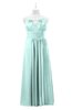 ColsBM Myah Blue Glass Plus Size Bridesmaid Dresses Floor Length Zip up A-line Glamorous Pleated Scoop