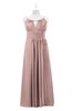 ColsBM Myah Blush Pink Plus Size Bridesmaid Dresses Floor Length Zip up A-line Glamorous Pleated Scoop