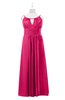 ColsBM Myah Fuschia Plus Size Bridesmaid Dresses Floor Length Zip up A-line Glamorous Pleated Scoop